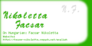 nikoletta facsar business card